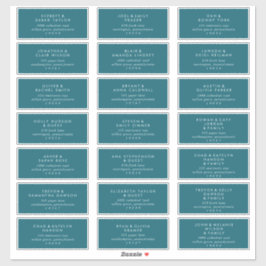 Turquoise Mariage moderne Étiquettes de adresse d'
