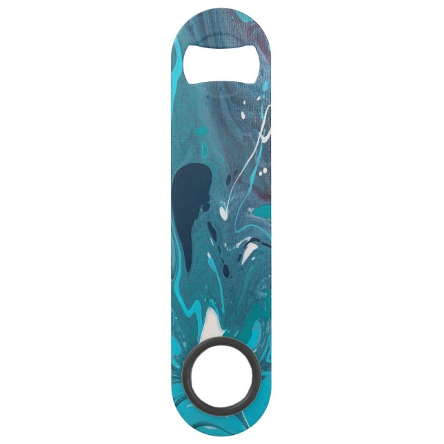 Turquoise Marine Blanc Bouteille en acier inoxydab (Devant)