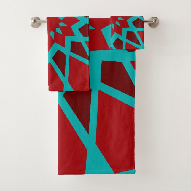 Turquoise Marocain Et Motif Rouge (En situation)