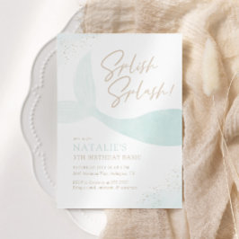 Turquoise Mermaid Girl Birthday Party Einladung