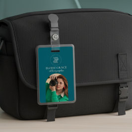 Turquoise Modern Logo Photo Photographer Badge Ausweis
