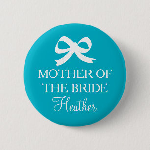 Turquoise Mutter der Braut-Taste für die Hochzeit Button