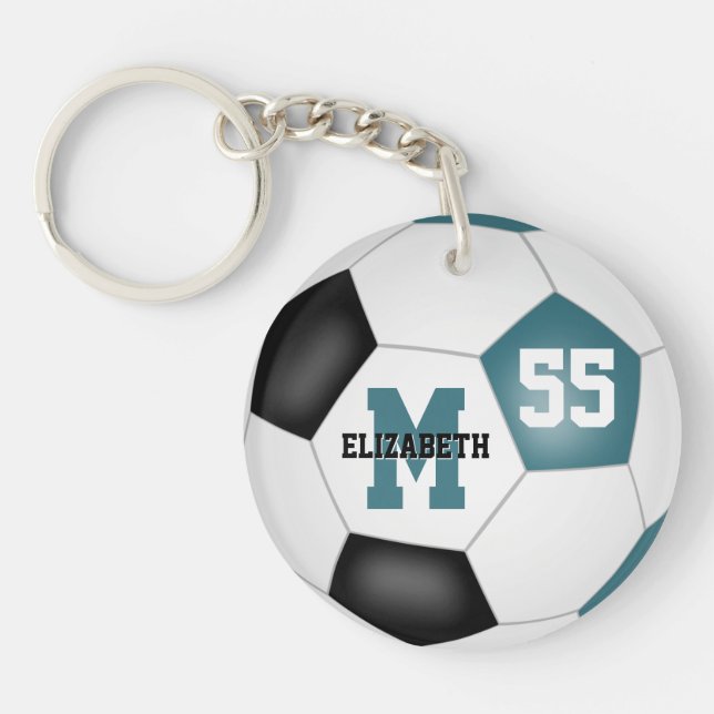 turquoise noir blanc enfant sac sac de football (Devant)