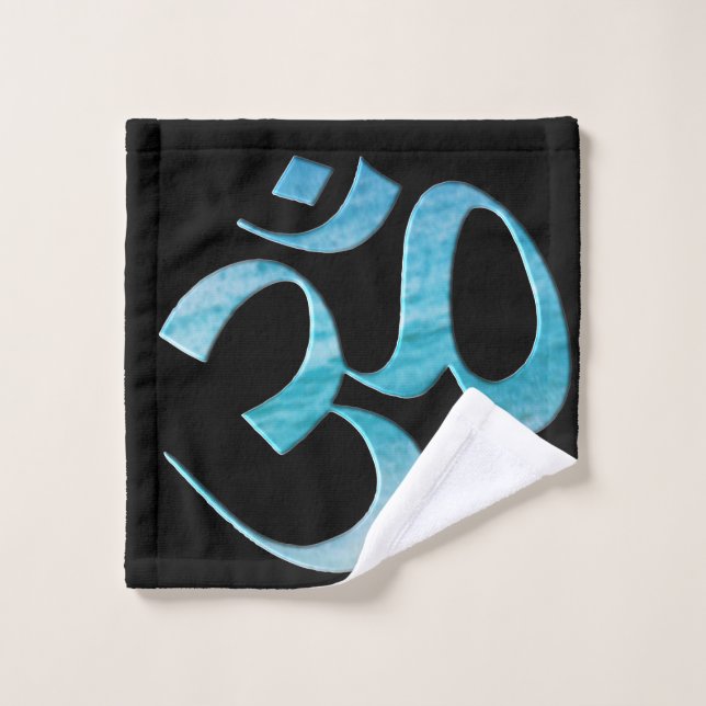 Turquoise Om  (Gant de toilette)