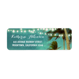 turquoise ombre étiquettes de adresse de mariage p