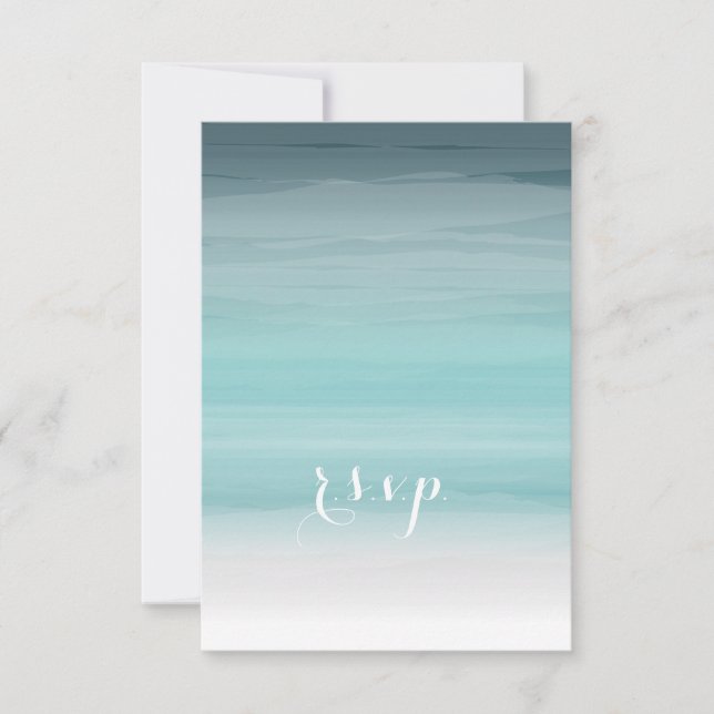 Turquoise Ombré Wedding RSVP (Devant)