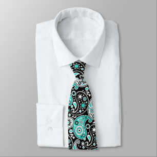 Turquoise Paisley Extravagant Country Western Ranc Krawatte
