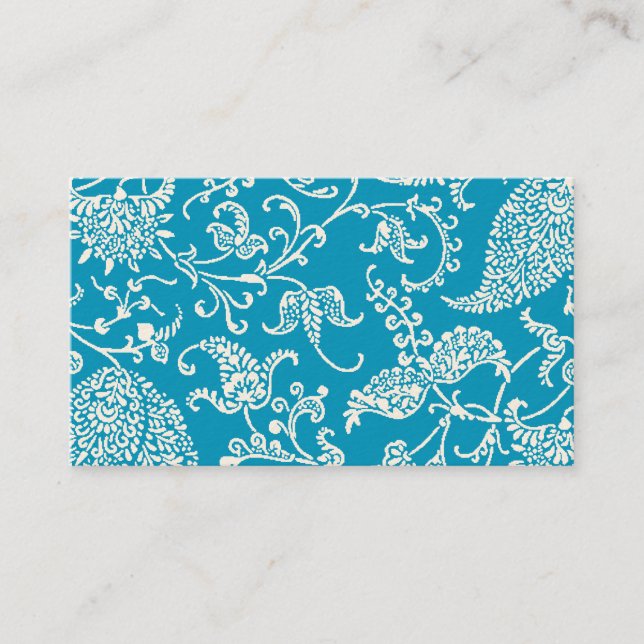 Turquoise Paisley Profil Visitenkarte (Vorderseite)