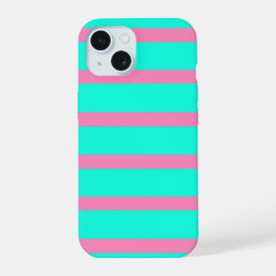 Turquoise pastel bleu-vert et rose rayures