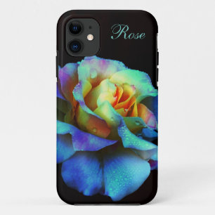 Turquoise Pastel Rainbow Rose iPhone 5 coque