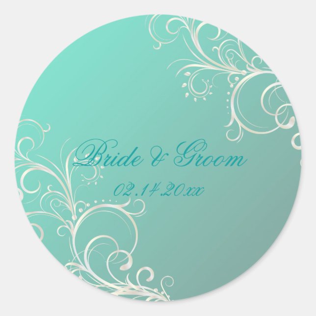 Turquoise perle tourbillonne autocollants de maria (Devant)