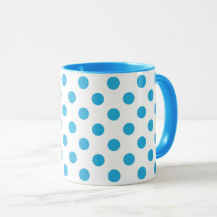 Turquoise Pois du milieu du siècle sur Mug Blanc