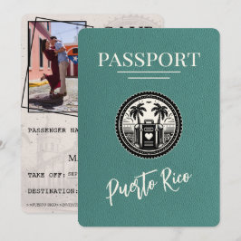 Turquoise Puerto Rico Passport Save The Date
