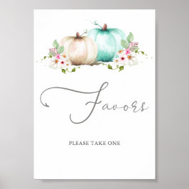 Turquoise Pumpkin Girl Baby Duwer Favoriten Poster