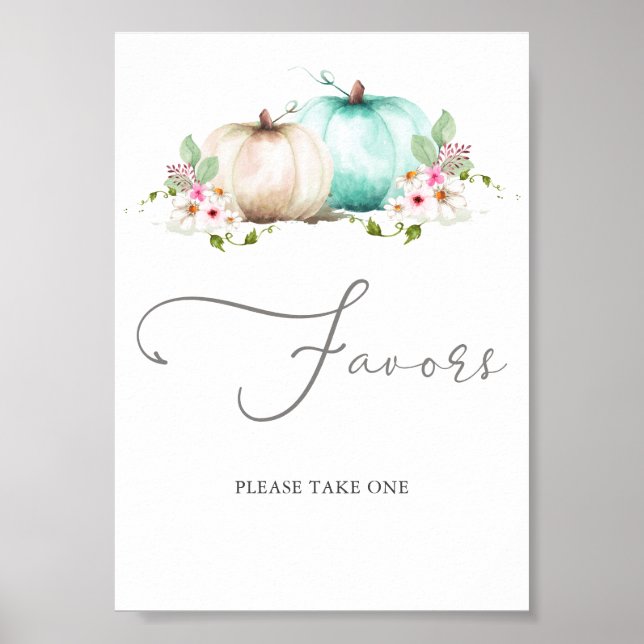 Turquoise Pumpkin Girl Baby Duwer Favoriten Poster (Vorne)