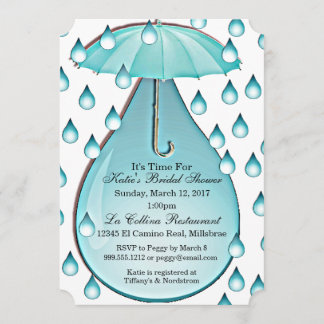 Turquoise Raindrops Invitation de la douche nuptia