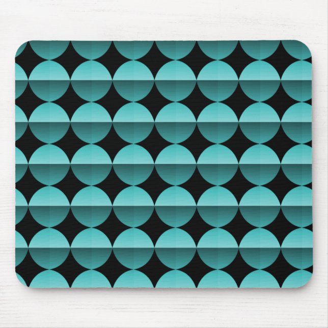 Turquoise Retro Flair Mousepad (Vorne)
