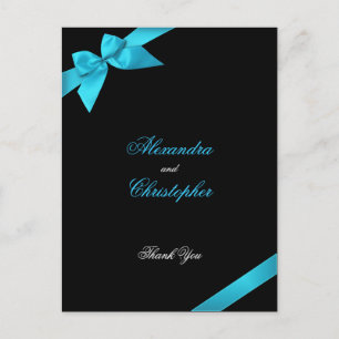 Turquoise Ribbon Vielen Dank Postkarte
