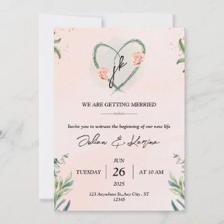 Turquoise Rose Élégant Floral Aquarelle Invitation