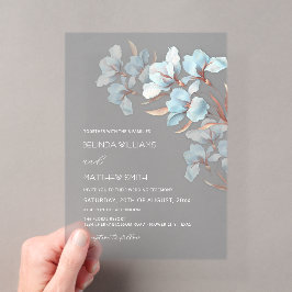 Turquoise Rose Gold Artistic Flowers Invitation Acryleinladungen