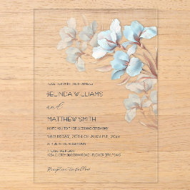 Turquoise Rose Gold Artistic Flowers Invitation Acryleinladungen