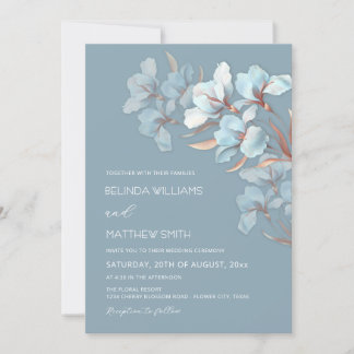 Turquoise Rose Gold Artistic Flowers  Invitation Einladung