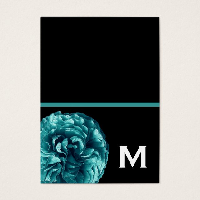 Turquoise Rose Monogram Tags cadeaux ou Plier une  (Devant)