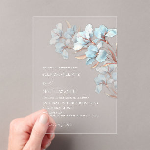 Turquoise Rose Or Artistiques Fleurs Invitation