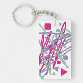 Turquoise Rose Pourpre Points Triangles Lignes Car