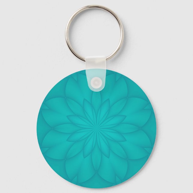 Turquoise Rosette Schlüsselanhänger (Vorderseite)