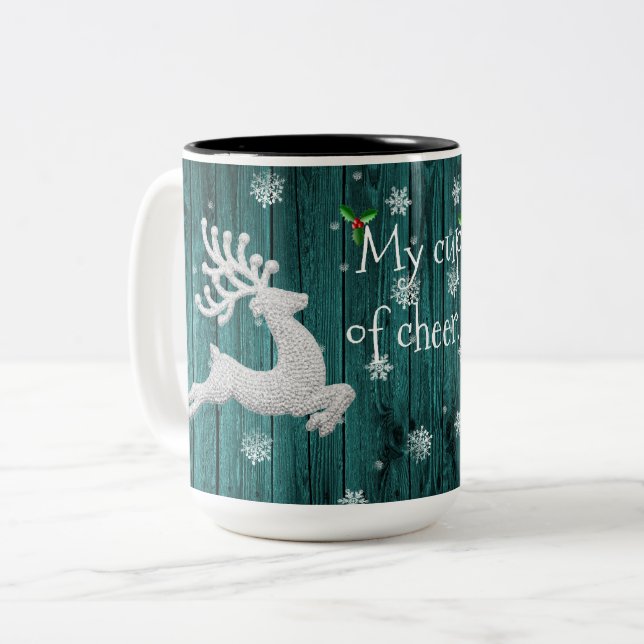 Turquoise rousse de Noël renne café Mug (Devant gauche)
