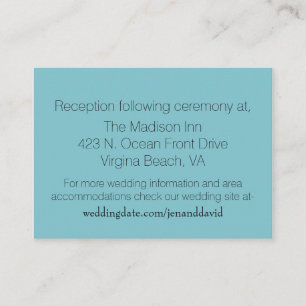 Turquoise Sand Dollar Hochzeitskarte Begleitkarte