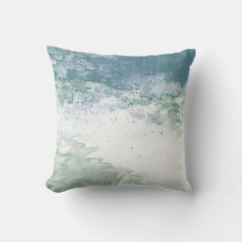 Turquoise & Seafoam Abstrait Décor Coussin