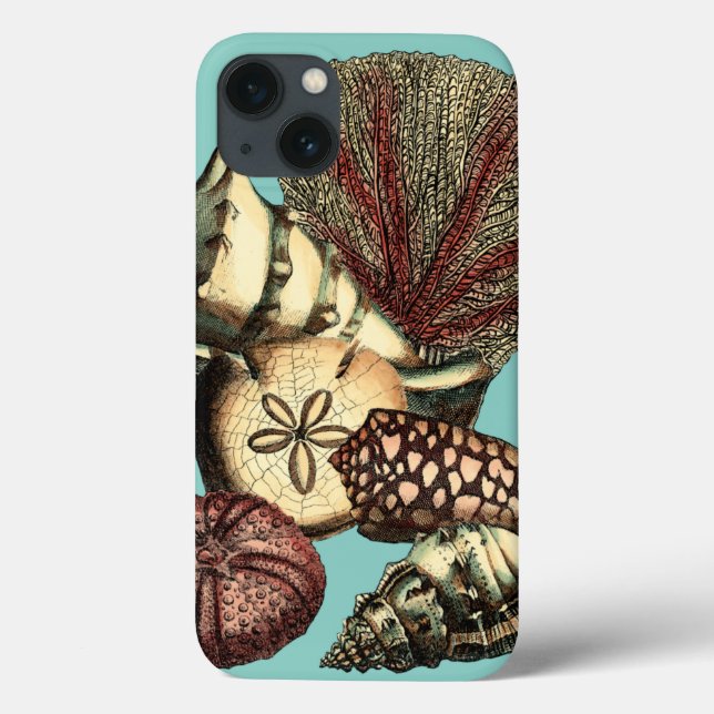 Turquoise Shell and Red Coral Collection Case-Mate iPhone Hülle (Rückseite)