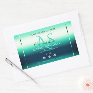 Turquoise Shimmery Produit Étiquettes Diamants et