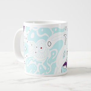 "Turquoise Space" Digitales Abstraktes Kunstposter Jumbo-Tasse