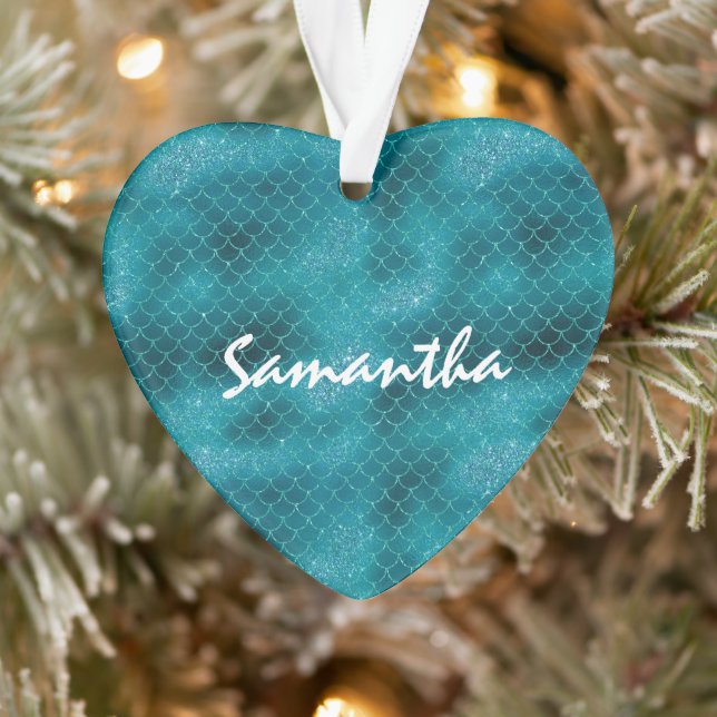 Turquoise Sparkle Mermaid personnalisé (Arbre)