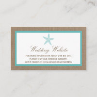 Turquoise Starfish Burlap Beach Wedding Collection