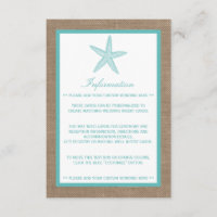 Turquoise Starfish Burlap Beach Wedding Collection
