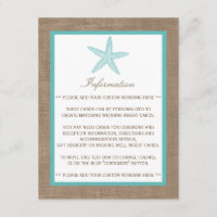 Turquoise Starfish Burlap Beach Wedding Collection