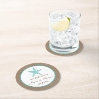 Turquoise Starfish Burlap Beach Wedding Collection