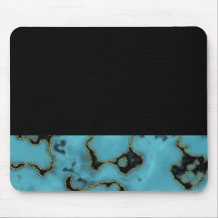 Turquoise Stone Gold und Black Mousepad