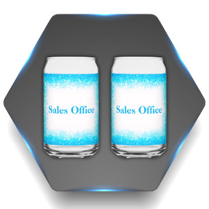 Turquoise sur Blanc, Monogramme - Parties scintill