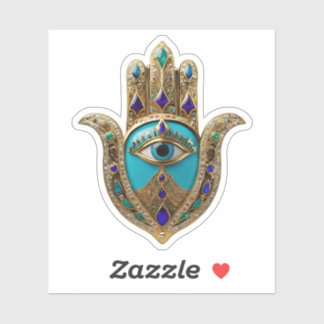 Turquoise Third Eye Hamsa Aufkleber