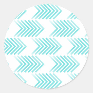 Turquoise Tribal Arrow-Muster Runder Aufkleber