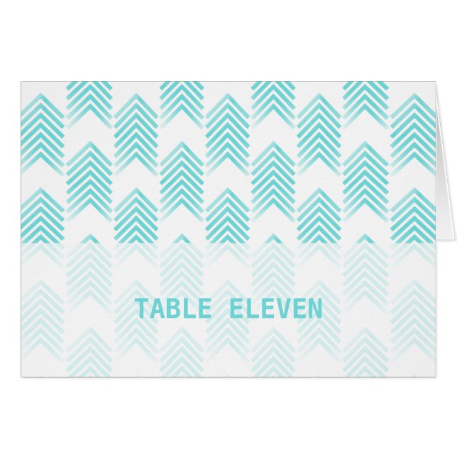 Turquoise Tribal Arrows Tischnummer Card (Vorderseite (Horizontal))