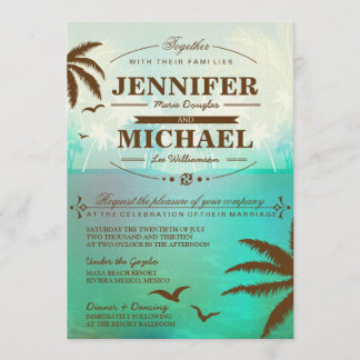 Turquoise tropical Plage Pittoresque Invitations d
