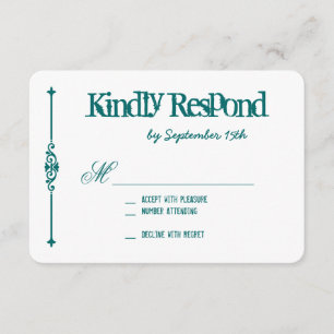 Turquoise Turquoise Aqua Typographie Mariage Carte