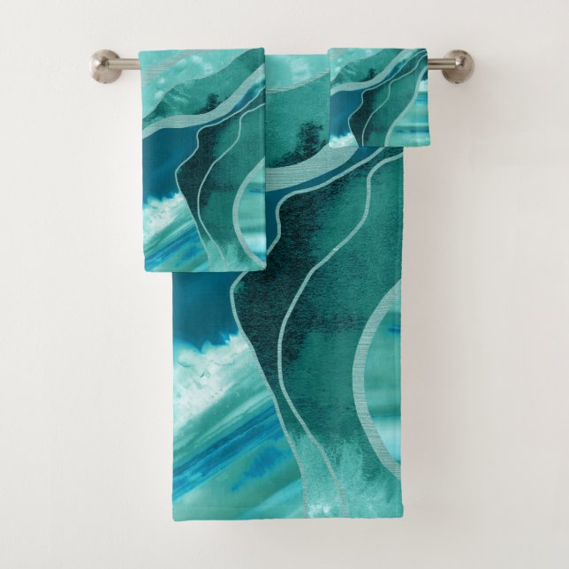Turquoise Turquoise molle Marbre Agate Glam #1 #dé (En situation)