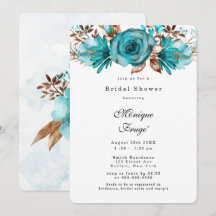 Turquoise und Goldene geometrische Brautpartys für